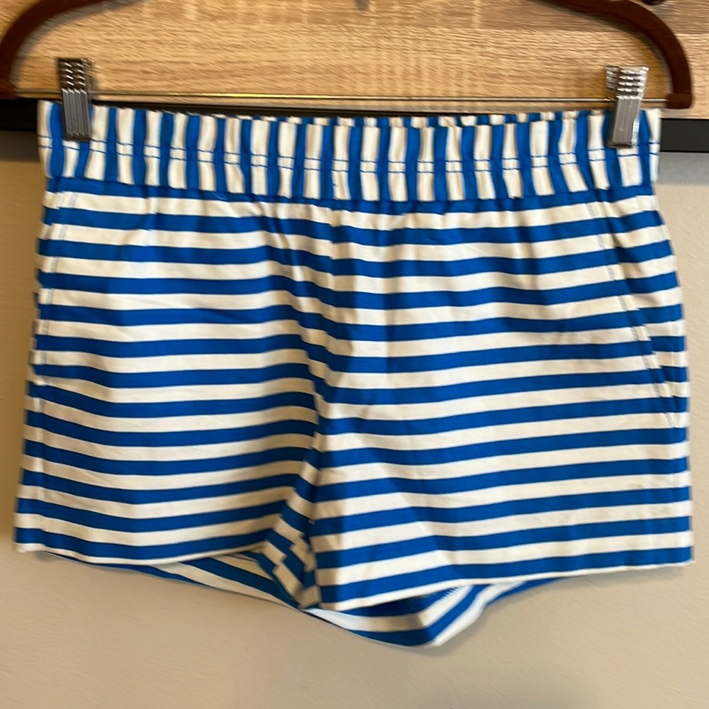 J Crew Royal Blue and White Striped Shorts